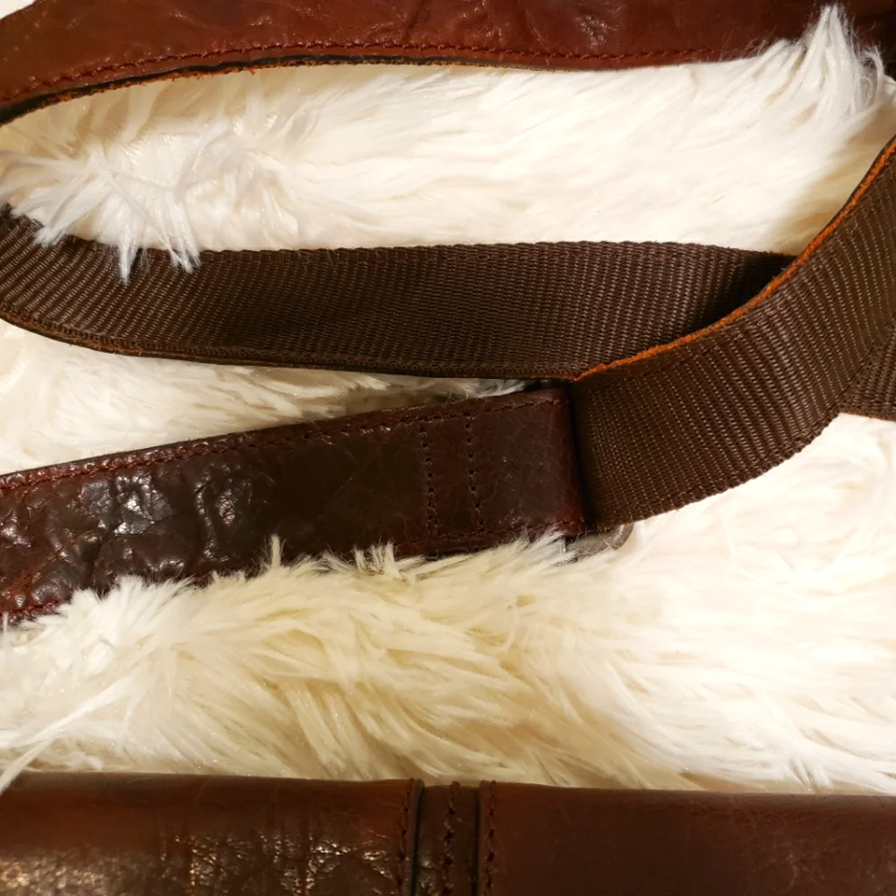 Genuine Leather Handcrafted Brown Crossbody Messenger Bag--NWT